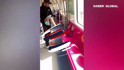 Gören şaştı kaldı: Metrodakilere aldırış bile etmedi!