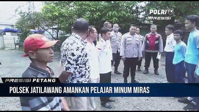 Patroli Polsek Jatilawang Polresta Banyumas Amankan Sekelompok Pelajar yang Sedang Asik Minum Minuman Keras