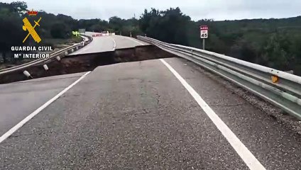 Desprendimiento en la N-523 entre Cáceres y Badajoz