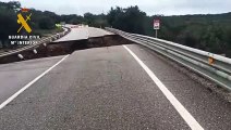 Desprendimiento en la N-523 entre Cáceres y Badajoz