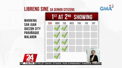 Libreng sine para sa senior citizens, ibinalik na sa ilang lungsod | 24 Oras