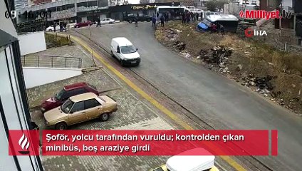 Şoför, yolcu tarafından vuruldu; kontrolden çıkan minibüs, boş araziye girdi