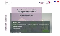 Moment Pro de la rénovation de l'habitat 2022 - Le permis de louer