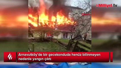 Arnavutköy'de panik! Gecekondu alev alev yandı