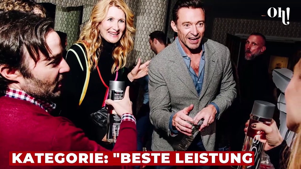 Hugh Jackman freut sich