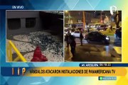Vándalos atacaron Panamericana Televisión: agentes policiales resguardan instalaciones del canal