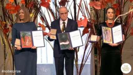 Activistas defienden a la sociedad civil y atacan a Rusia al recibir Nobel