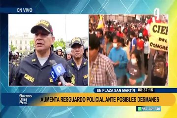 Ante posibles desmanes: fuerte contingente policial resguarda la Plaza San Martín