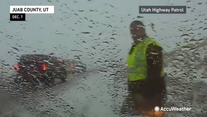 Two highway patrol vehicles hit during icy conditions in Utah