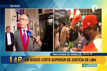 Caos y descontrol: manifestantes vandalizaron la sede de la Corte Superior de Justicia de Lima