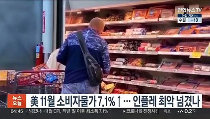 美 11월 소비자물가 7.1%↑…인플레 최악 넘겼나