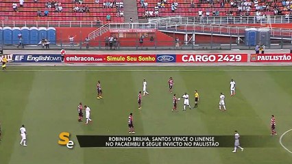 Robinho faz dois e é destaque na vitória do Santos sobre o Linense