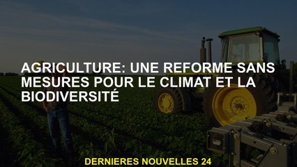 Agriculture: une réforme sans mesures de climat et de biodiversité