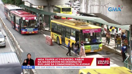 Mga tsuper at pasahero, pabor na magkaroon ng designated bus lane sa Commonwealth Avenue | UB