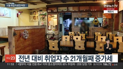 11월 취업자 62만여 명 늘어…증가폭은 반년째 둔화