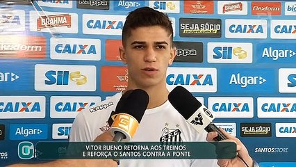 Ainda sonhando com título, Santos conta com a volta de Vitor Bueno aos treinamentos