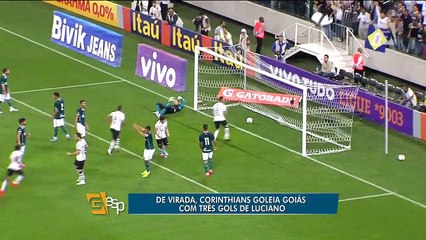 Corinthians sofre, mas vira e goleia Goiás por 5 a 2