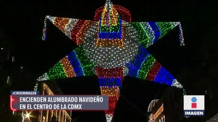 Encienden alumbrado navideño en centro de CDMX