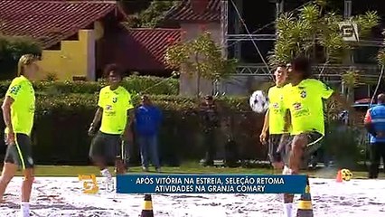 Um dia após estreia, Brasil treina leve e observa adversários