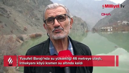 Su yüksekliği 46 metreye ulaştı! Evlere uzaktan son bakış