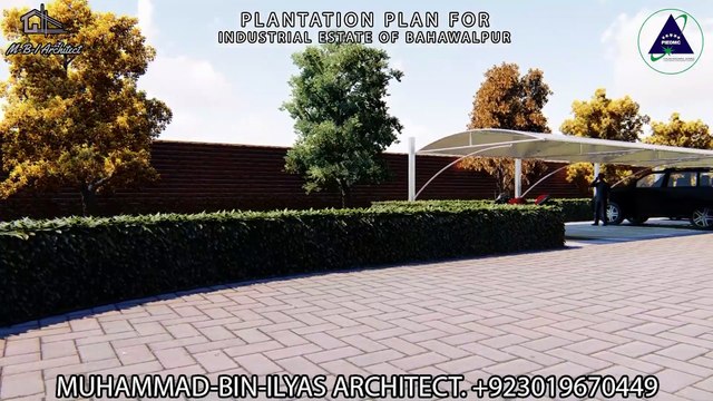 Landscape Design for DHA Offices - Plantation Plan - Designed by Muhammad-Bin-Ilyas Architect.