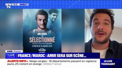 Amir, en concert pendant France-Maroc, "espère avoir deux raisons de faire la fête" et pronostique 4-1 pour les Bleus