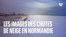 Caen, Deauville, Ouistreham... Les images de la Normandie sous la neige ce mercredi matin