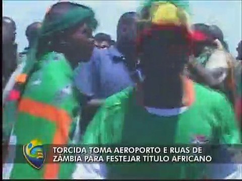 Torcedores da Zâmbia recebem campeões da Copa Africana de Nações