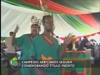 Jogadores da Zâmbia ainda comemoram título inédito da Copa Africana de Nações