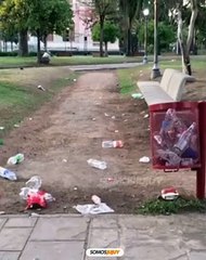 El día después de los festejos de los jujeños en Plaza Belgrano