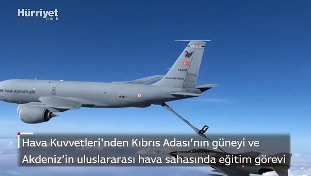Hava Kuvvetleri'nden Kıbrıs Adası’nın güneyi ve Akdeniz’in uluslararası hava sahasında eğitim görevi