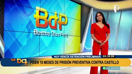 Pedro Castillo: Fiscalía solicita 18 meses de prisión preventiva para el expresidente