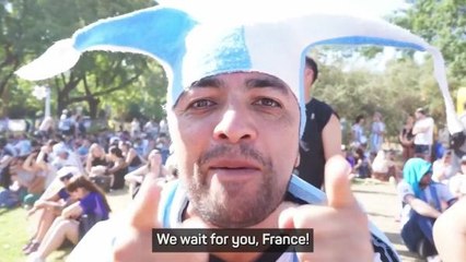 Argentina fans celebrate reaching the World Cup final