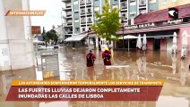 Las fuertes lluvias dejaron completamente inundadas las calles de Lisboa