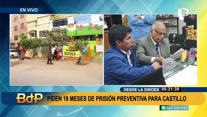 Piden prisión preventiva para Castillo: colocan valla de seguridad en Diroes para replegar a manifestantes