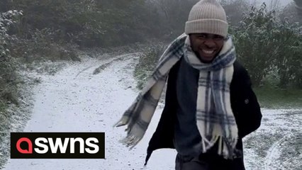 "I honestly wanted to cry": Adorable moment man, 27, sees snow for the FIRST TIME