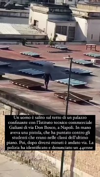 Napoli: minaccia studenti dal tetto adiacente la scuola con una pistola a salve, denunciato 44enne