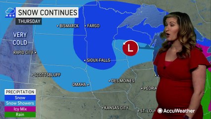 Download Video: Blizzard conditions persist across northern Plains