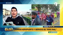 Día 2 de paro total en Cusco: continúan suspendidos vuelos, transporte y servicios a Machu Picchu