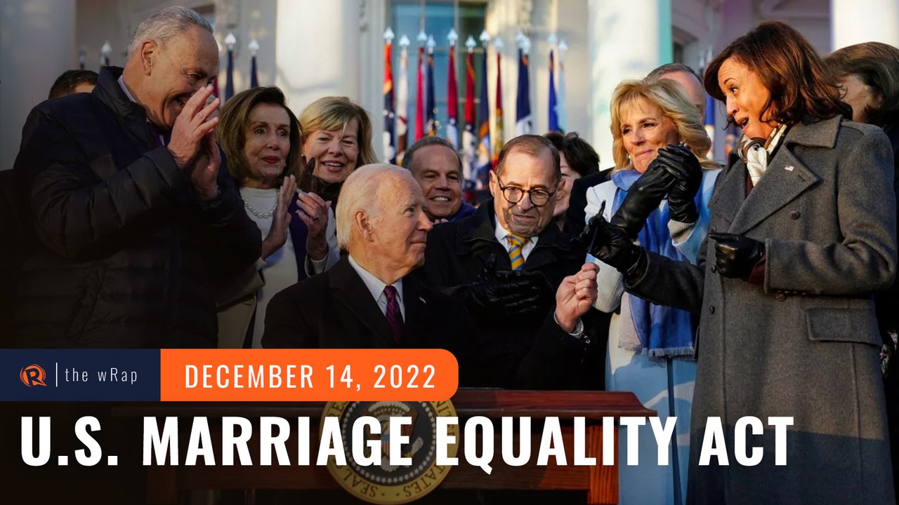 Biden signs marriage equality act to tune of Cyndi Lauper’s ‘True Colors’