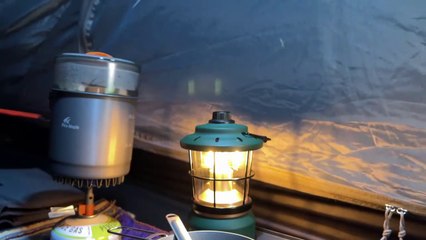RELAXING AND ENJOYING COLD NIGHT WITH RAIN • COSY TENT SHELTER • ASMR