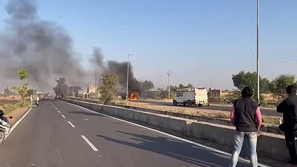 Burning tanker : ऑयल डिपो आ रहे नए टैंकर में आग