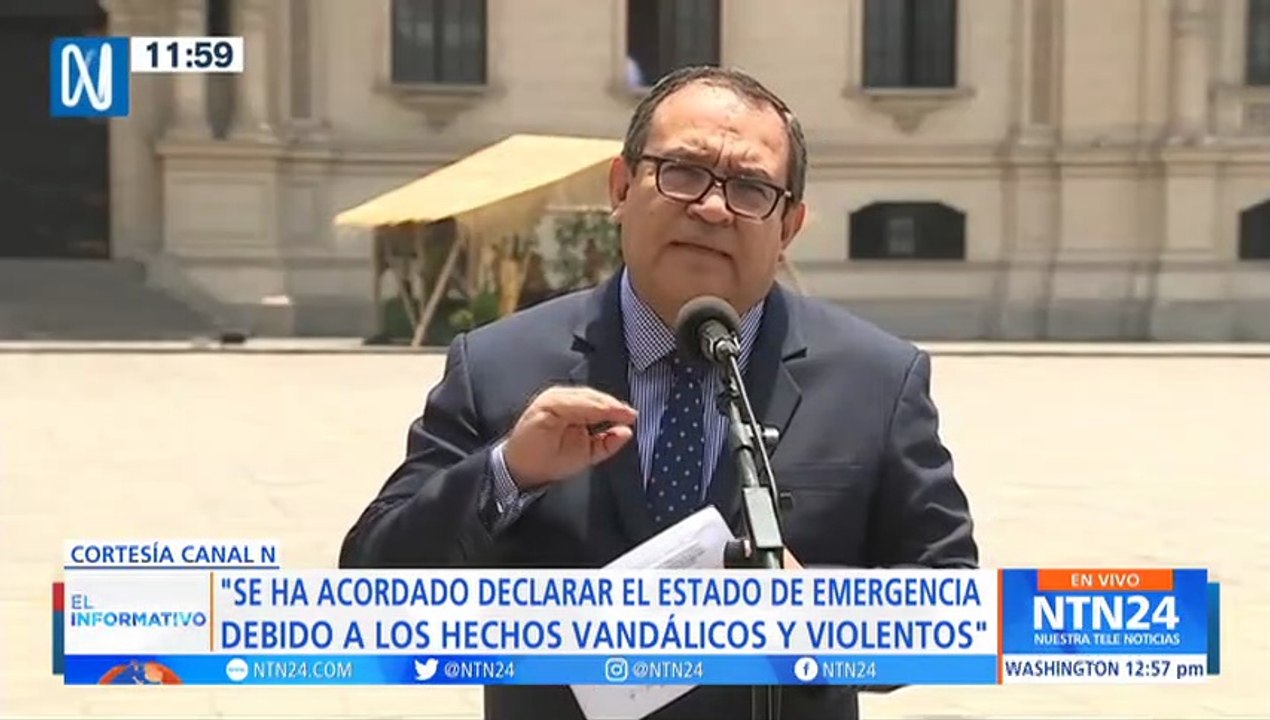 Declaran el estado de emergencia en todo Perú tras actos vandálicos en protestas