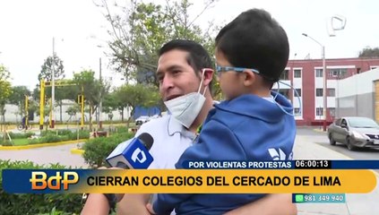 Скачать видео: Cierran colegios del Cercado de Lima por manifestaciones: algunos padres desconocían medida