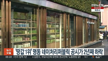 '땅값 1위' 명동 네이처리퍼블릭 공시가 2년째 하락