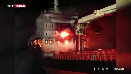 Sinop'ta kuru yük gemisinde yangın