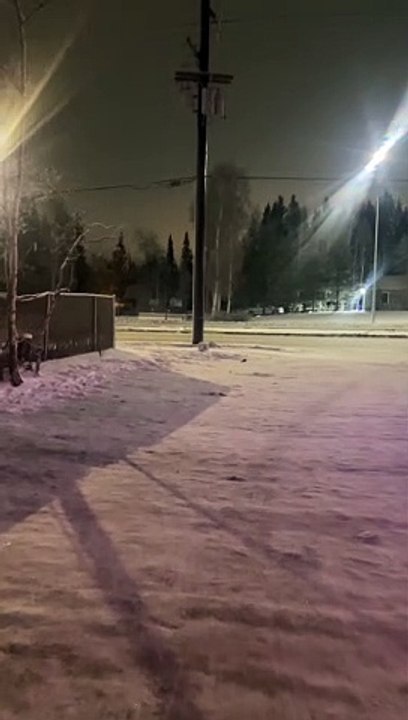 Police Appear to Pursue Snowmobiler