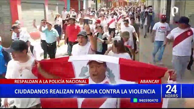 Apurímac: ciudadanos marchan en rechazo a actos violentos contra instituciones en Abancay