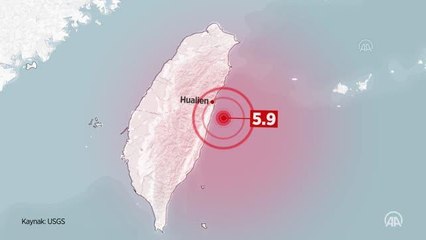 (VİDEO-GRAFİK) Tayvan'da 6,2 büyüklüğünde deprem meydana geldi