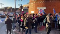 Nurses strike: Picket line outside Leeds General Infirmary Jubilee Wing